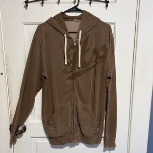 Men's Brown Zip-Up Hoodie